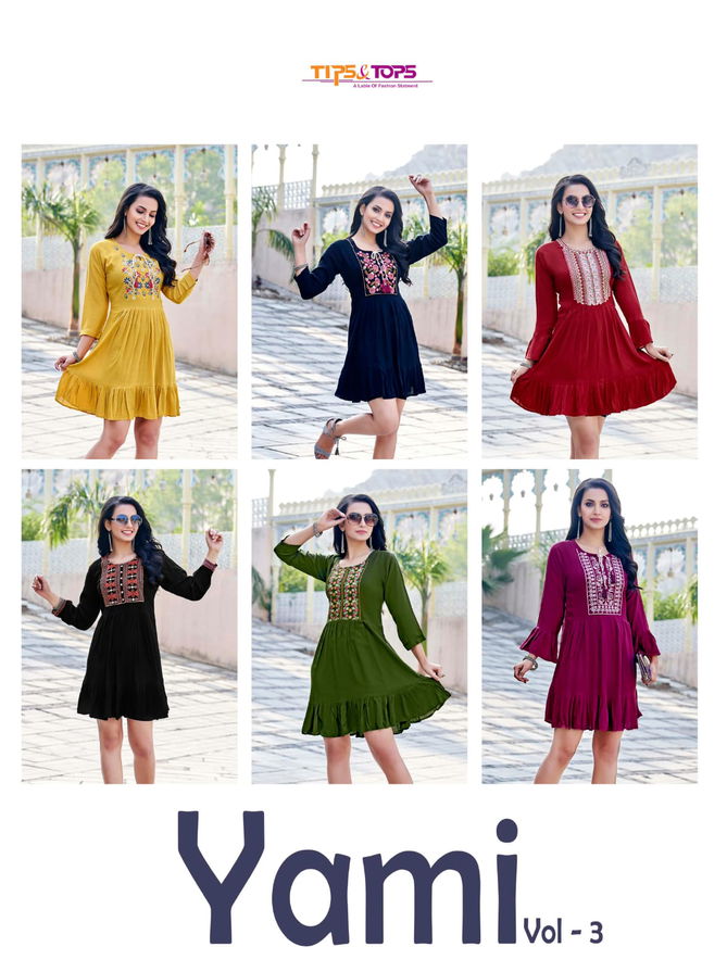 Tip Tops Yami 3 Tunic Style Fancy Wear Wholesale Designer Kurtis